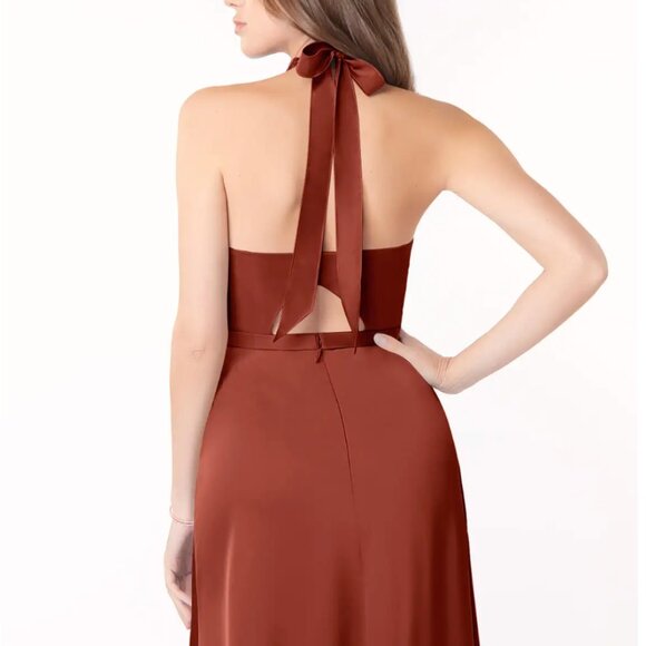 Azazie Delmar Stretch Satin Dress - Picture 2 of 2